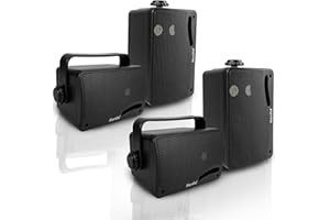 Herdio 3.5 Pulgadas Bluetooth Altavoces para Exteriores de Impermeables, Sistema de Altavoces de Montaje en Pared con Graves potentes de 400 vatios para el hogar, Patio, jardín, Porche, Cubierta