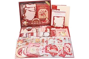 Irayin Set di Accessori per Scrapbook Vintage, 123 Pezzi Estetici Bullet Junk Journaling con Griglia A6, Album da Viaggio, Regalo Fai da te per Ragazze e Donne (Rosa)