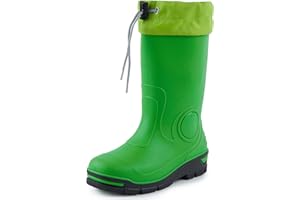 Ladeheid Gummistiefel Kinder mit Schnürung Hohe Regenstiefel für Jungen und Mädchen bequeme, rutschfeste und federleichte Regenschuhe für alle Jahreszeiten LARB014