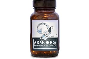 ARMORICA Fermented Cod Liver Oil | Cold-Processed & Naturally Enriched | Omega-3, Antioxidants, and Vitamins A & D | Made in The UK (Unflavoured) (60 Capsules)