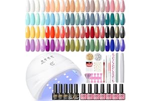 ‎PEACECOLOR PEACECOLOR 38PCS UV Nagellack Set mit UV Lampe, 20 Farben Nagelset Gelnägel Starterset Gel Nagellack Set mit Base Coat Top Coat Gel Nägel Selber Starterset