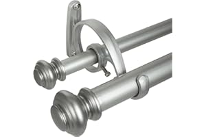 Decopolitan Juego de barra de cortina, plata envejecida, 36-72 pulgadas