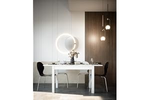 Newfurn Esstisch Tisch Weiß Esszimmertisch Küchentisch Speisetisch II 120x76,5X 70 cm (BxHxT) ausziehbar inkl. 40cm Tischplatte Weiß Küchentisch Speisetisch