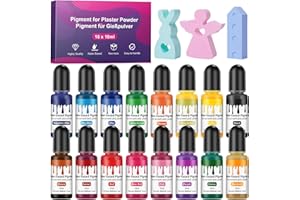 Wvasfd Farbpigmente für Gießpulver, 10ml x16 Farbe für Gießpulver Set, Pigment auf Wasserbasis, Farbe für Gips Gießpulver, Beton Farbpigmente, für kreative Projekte