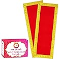Bhakti Lehar (10 x 30 Inch) Long Length Red Velvet Pooja Aasan Cloth/Chowki Aasan Kapda/Big Size Plain Altar Cloth for Home Mandir, Temple and Pooja Ghar - Pack of 2