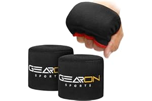 UTOXIA GEARON Boxing Wraps Knuckle Guards Gel Padded and 4.5 Meter Elasticated Hand Wraps Boxing Muay Martial Arts Strength Training Workout boxing hand wraps mens (3 IN ONE Ultimate Protection)