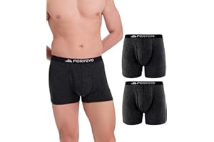 FORVEVO 2-pak męskich bokserek z wełny merynosów, oddychająca bielizna wełniana dla mężczyzn, wygodne bokserki odprowadzające wilgoć