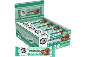 YUBI BAR Yubi Caramel - 12 Pack - Protein Bars - 99 Calories, High Protein, High Fibre, Low Sugar, Gluten Free and Dairy Free - Healthy Snacks/Nutrition Bar - Chocolate Bars - 420g