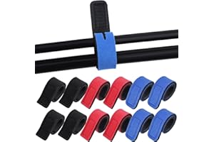 Dimeho Angelruten Gurte, 12 Stück Angelrutenbinder, Angelrutengürtel, Dehnbarer Angelrutenriemen, Elastische Angelzubehörbinder für Casting-Rutenhalter Fliegenruten Angelausrüstung