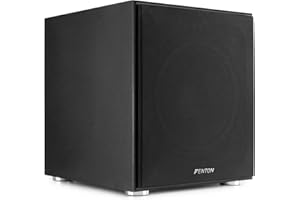Fenton SHFS12B Subwoofer aktiv 12 Zoll, 400 Watt Sub Woofer, Integrierter Verstärker, Bass Box, Perfekt zum Aufrüsten Ihrer Stereoanlage, HiFi, TV, Heimkinosystem