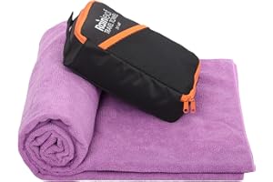 Rainleaf Serviette de voyage en microfibre à séchage rapide, ultra compacte, super absorbante, débarbouillettes pour salle de bain, douche, camping, randonnée – violet, 76,2 x 127 cm