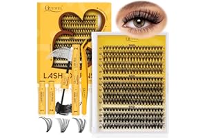 QUEWEL Kit Extension Ciglia, 280 Pezzi 30+40+50D Ciglia Finte Miste Naturali 10-16mm Estensione Ciglia Morbide con Colla e Sigillo per Ciglia Finte e Pinzette Facile Estensione Ciglia (KIT 30+40+50)