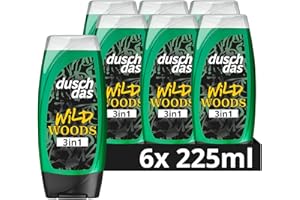 ‎DUSCHDAS Duschdas 3-in-1 Duschgel & Shampoo Wild Woods Duschbad mit 12h Duft sorgt für einen erfrischenden Start in den Tag 6x 225 ml