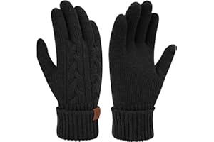 ZASFOU Donna Invernali Guanti Touch Screen Elegante Termici Guanti Maglia a Trecce Regalo Donna per Tempo Freddo