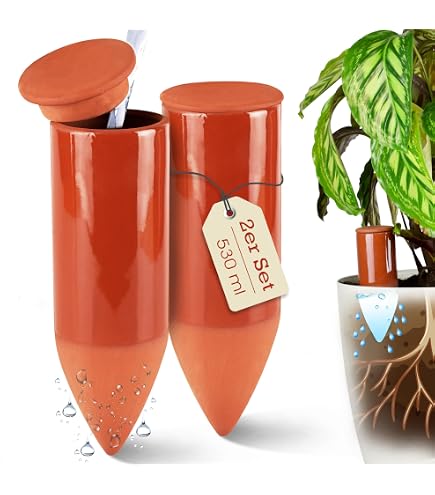 Niedliche Gnom Pflanzenbewsserungsspitzen Set - Automatisches  Bewsserungssystem Fr Zimmerpflanzen & Garten (4 Stck)