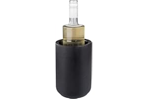Buddy´s Bar - Flaschenkühler „Concrete“, hochwertiger Sektkühler aus Beton, 12 x 19 cm, möbelschonende Unterseite, Innendurchmesser 10cm, Weinkühler geeignet für 0,7 L - 1,5 L Flaschen, schwarz