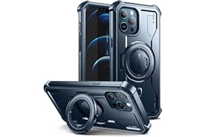 Dexnor Etui do iPhone 12 Pro Max kompatybilne z MagSafe [wbudowana osłona ekranu i podpórka], wytrzymała ochrona klasy wojskowej, odporna na wstrząsy osłona ochronna do iPhone'a 12 Pro Max - Niebieski