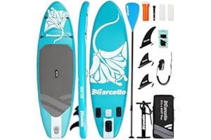 BAUDELIO Inflatable Stand UP Paddle Board, 10’6 x 33” x 6” Paddle Board with Backpack, Pump, non slip Mat, Phone Case Ultra-Light Paddle Boards for Adults