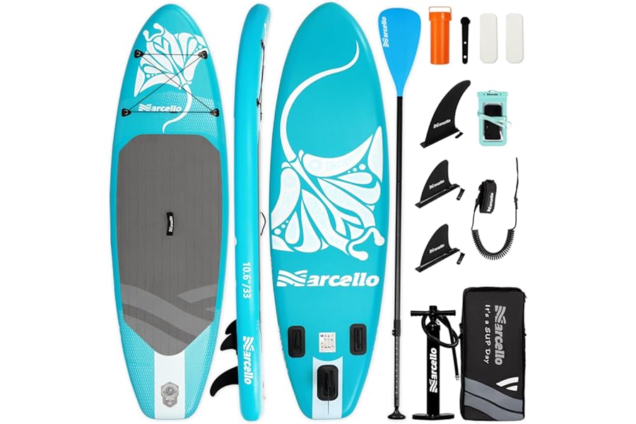 Inflatable Stand UP Paddle Board, 10’6 x 33” x 6” Paddle Board with Backpack, Pump, non slip Mat, Phone Case Ultra-Light Paddle Boards for Adults