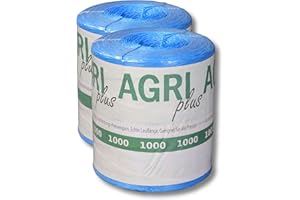 ‎AGRI PLUS AGRI plus Pressengarn in Blau I 2 Stück à 5 kg I 1000 m/kg I Hochwertiges Garn für Rundballen-Pressen I Langlebiges Landwirtschaftsgarn aus PP I Witterungsbeständig, robust & reißfest