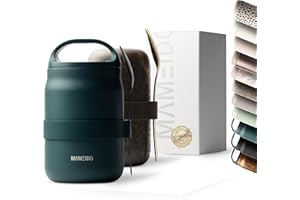 MAMEIDO Termo para Comida 800 ml, vaso de yogur para llevar de acero inoxidable, vaso térmico a prueba de fugas, fiambrera sin BPA, recipiente para mantener caliente (Ocean Bloom)