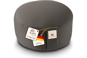 ‎NAVANGO Navango® Meditationskissen I Rundes Yogakissen handgefertigt in Deutschland I Sitzhöhe 15cm I Verdeckter Reißverschluss I 100% Dinkelspelz Füllung I Waschbarer Bezug 100% Baumwolle
