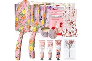 YORFULL Juego de Herramientas Jardineria, 9 Piezas Kit Jardineria con Guantes, Pala, Garra, Velas, Crema de Manos, Juego de Herramientas Jardinería con Bonita Caja de Regalo