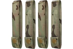 WYNEX Courroie Molle 6 Pouces Courroie de Molle Tactique Sangle Molle Courroie d'attache à Bouton-Pression Courroie à Mousqueton en Nylon 4 Paquets