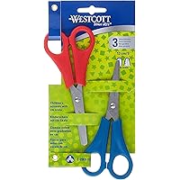 Westcott E-2069 SET Kinderscheren Set, 2-teilig, mit 5 cm-Maß 1x spitz, 1x rund, Farbig Sortiert
