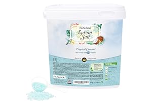 Nortembio Epsom Salt 6 Kg. New Tropical Coconut Fragrance. Epsom Salts Hydrated with Vitamin C and E. Bath Salts and Personal Care. EBook Included.