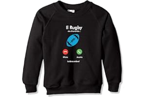 Settantallora - Felpa Girocollo Bambino J3349 Il Rugby Mi Sta chiamando e Devo Andare