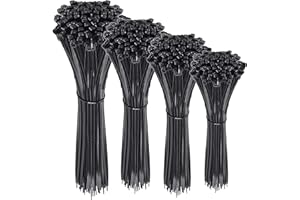 Alaskaprint 500er Kabelbinder Schwarz set Hitzebeständig Kabelbinder extra stark - UV Beständig lang in 4 Größen: 100/150/200/300 mm