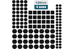 Vinabo Patins pour Meubles 120 Pièces, Auto-adhésifs Patin Feutre Tampon Meuble, 3mm d'épaisseur Patins pour Meubles pour Pieds de Meubles, Anti-Rayures Réduit Le Bruit - Noir