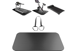 TONINT Treadmill Mat With Strap,Walking Pad Mat,Exercise Bike Mat,For Under Stationary Bike,Rowing Machine,Exercise Equipment,Spin Bike,Turbo Trainer,For Carpet In Door (152x 60 x 0.5cm)