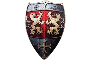 Holzspielerei 53578 Ritterschild, Rot-Gold-Silber