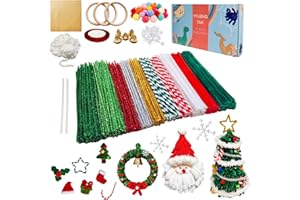 YYUENG TAK 473 Pcs Fil Chenille de Noël（Divers accessoires），Christmas Pipe Cleaner,Pour Décorations ou cadeaux de Noël,Cure Pipe Chenille,fils chenilles loisirs creatifs de Noël