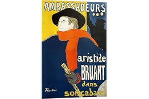 POSTERLOUNGE Ambassadeurs, Aristide Bruant Obraz na szkle akrylowym Henri de Toulouse-Lautrec 13 x 18 cm Obrazy Dekoracja ścienna
