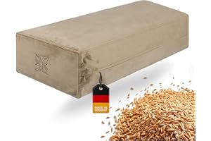 ‎OMNANA OMNANA® CUSHY™ Yogabolster eckig 65x30x15cm – Yoga Bolster mit Dinkelfüllung – Rechteckiges Kissen, Velvet Bezug, waschbar – Made in Germany – Passend für Yin Yoga