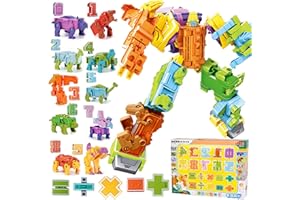 QSLKI Robots Numéricos Transformables, Juguetes Transformables para Regalo de Cumpleaños, Juguetes Intelectuales para Niños, Juguetes Robots Educativos 3-6 Años Niños Jugando Aprendiendo (type 3（0-9）)
