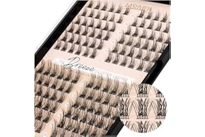 LASHVIEW Lash Clusters 144 Pcs Cluster Wimpern DIY Cluster Wimpern Extensions Mega Volumen Wiederverwendbare Individual Cluster Natürlicher Look Super dünnes Band & Soft(Natural,C-10-16mix)