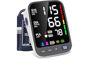 WAJ Medical Blood Pressure Monitors, Upper Arm Large Cuff Blood Pressure Machine for Home Use, Super Large 6.4” LED Display | 2 * 120 Sets Memory | Heart Rate Monitor