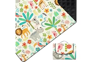 Outplea Manta de picnic extragrande lavable de 3 capas, impermeable, plegable, 79 x 79', manta para niños al aire libre, portátil, compacta, para camping, playa, viajes, a prueba de arena (ZQ0034)