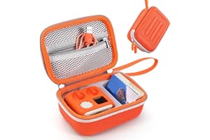 EUGOOCX Travel Case Compatible with Yoto Mini 2024 Edition, Hard EVA Storage Bag for Audio & Music Player Player, Audiobook Cards and Charging Cable (Orange)