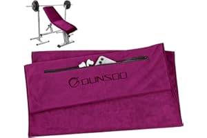 DUNSOO Toalla Gimnasio,120x50cm Toalla Deportiva De Microfibra con Bolsillo De Cremallera para Gimnasia y Entrenamiento I Toalla De Gimnasio (Rojo Vino)
