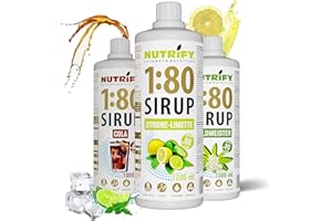 NUTRIFY Vital Fitness Drink 1:80 syrop 3 x 1 l zestaw ekonomiczny – koncentrat do napojów z witaminami i L-karnityną bez cukru – daje 240 litrów napoju sportowego niskokalorycznego, zestaw syropu 1