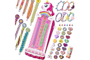 KIDLUNA Unicorno Kit Braccialetti dell’Amicizia, 182 Pezzi Arti e Mestieri per Ragazze 4-12 Anni, Fili Colorati, Perline & Clip Facile, DIY Creativo Regali di Compleanno Natale per Bambini 5 6 7 8 9 10 11 12