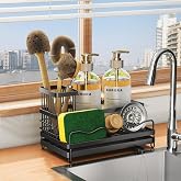 Biridict Mutfak Lavabosu i&ccedil;in S&uuml;nger Tutucu, &Ccedil;ıkarılabilir Fır&ccedil;a Tutuculu Lavabo Caddy, Paslanmaz &Ccedil;elik Kendinden Drenajlı Mu