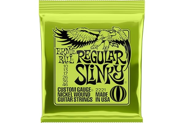 Ernie Ball Regular Slinky - Cuerdas para guitarra eléctrica, entorchado de níquel, 1 paquete, calibre 10-46