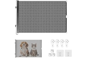 XIRUIUBAO Cancelletto Cani, Cancelletto per Cani Estensibile, PVC Barriera per Cani Altezza: 40cm, Lunghezza: 0-125 cm, cancelletto di Sicurezza per Gattini e Cuccioli, Cancello per Scale Porte Corridoi