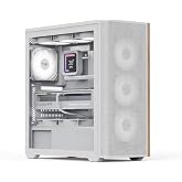 White ATX Computer Case with Aerocool D501A ARGB Fan